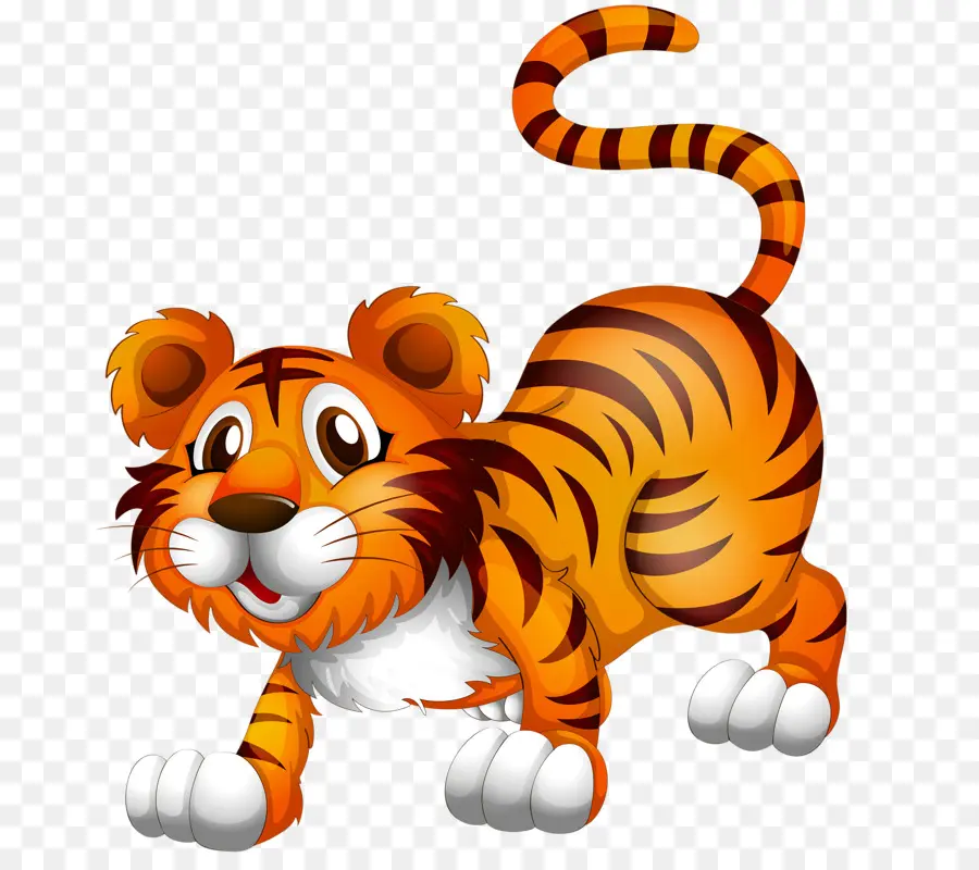 Bunte Cartoon-Tiger-Illustration