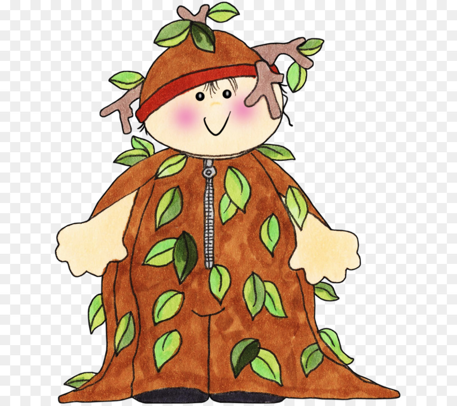 Bambino in costume da foglia