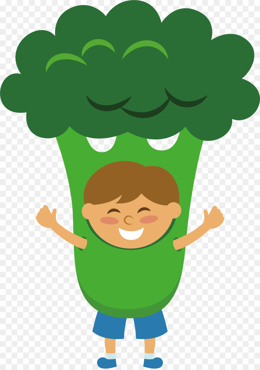 Bambino nel fumetto del costume dei broccoli