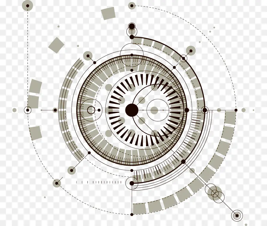 Disegno geometrico astratto con cerchi e linee