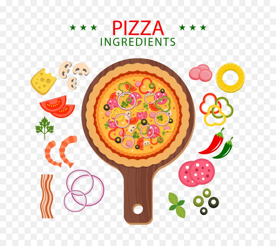 Pizza-Zutaten-Illustration