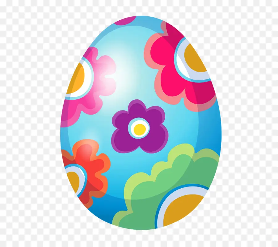 Uovo di Pasqua con motivo floreale colorato