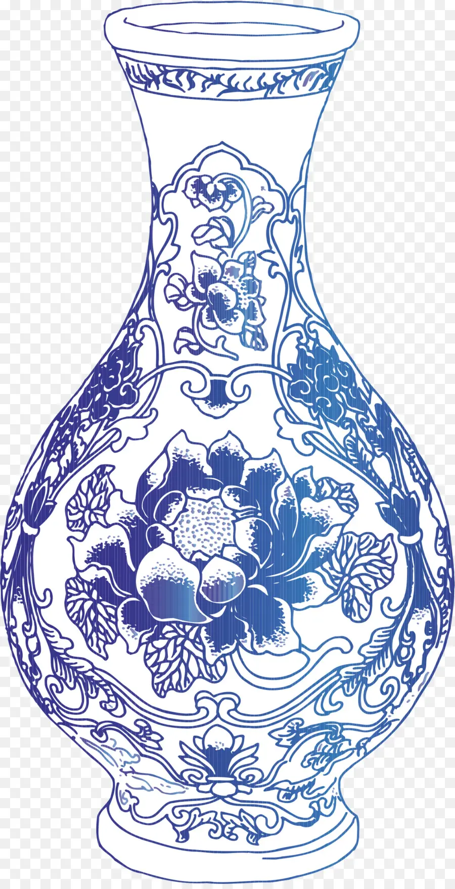 Wunderschöne blaue Blumenvase