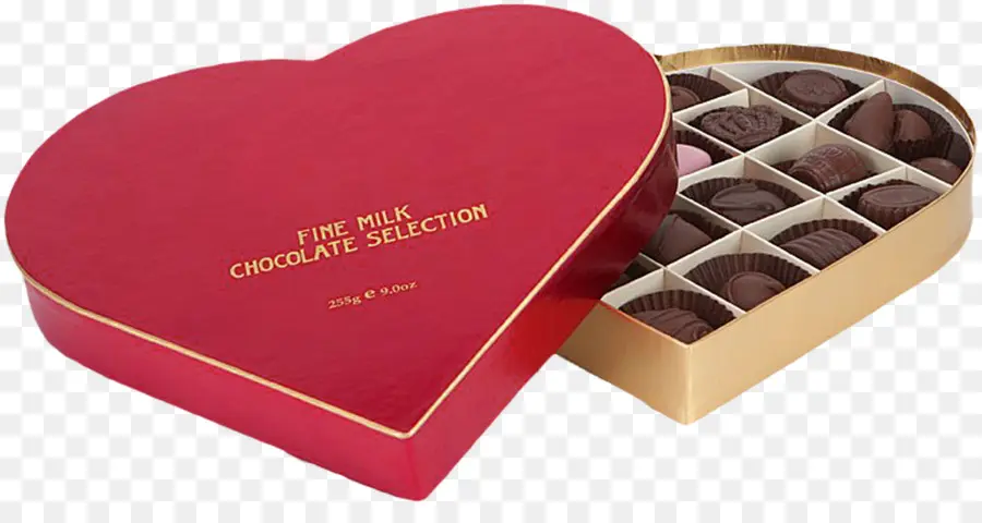 Herzförmige Pralinenschachtel zum Valentinstag