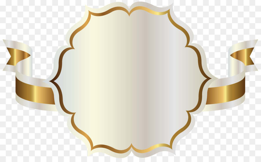 Gold Ribbon on White Background