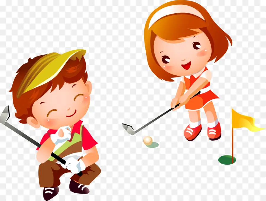 Kinder spielen Golf-Illustration