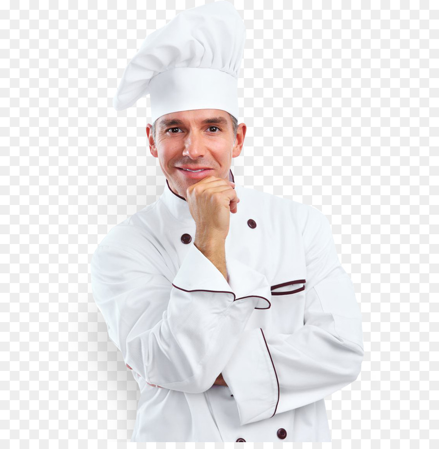 Chef sorridente in uniforme bianca