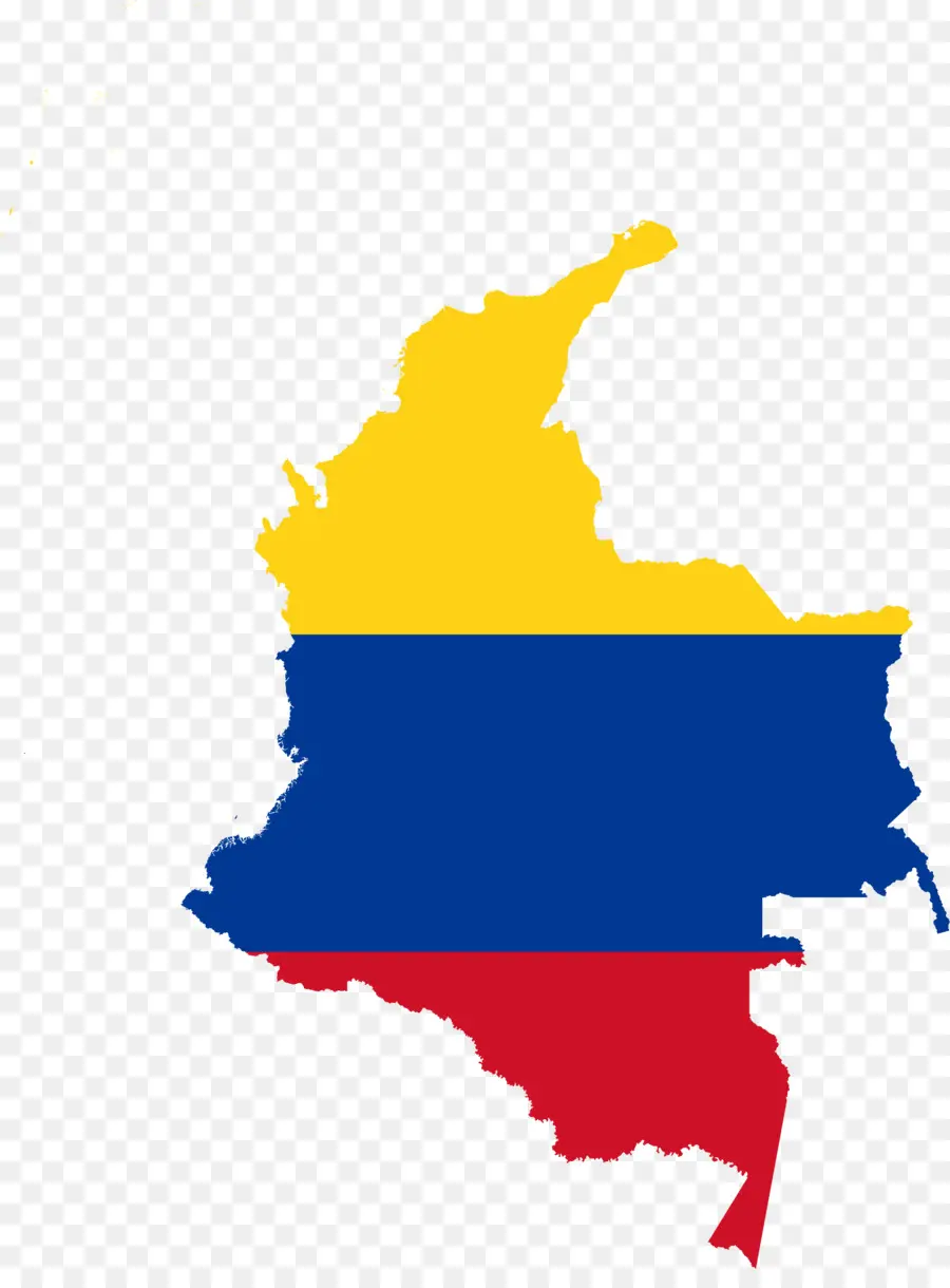 Bản đồ Colombia với màu cờ