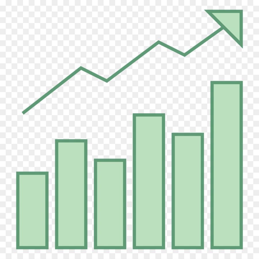 Grafico verde e blu che mostra una tendenza al rialzo