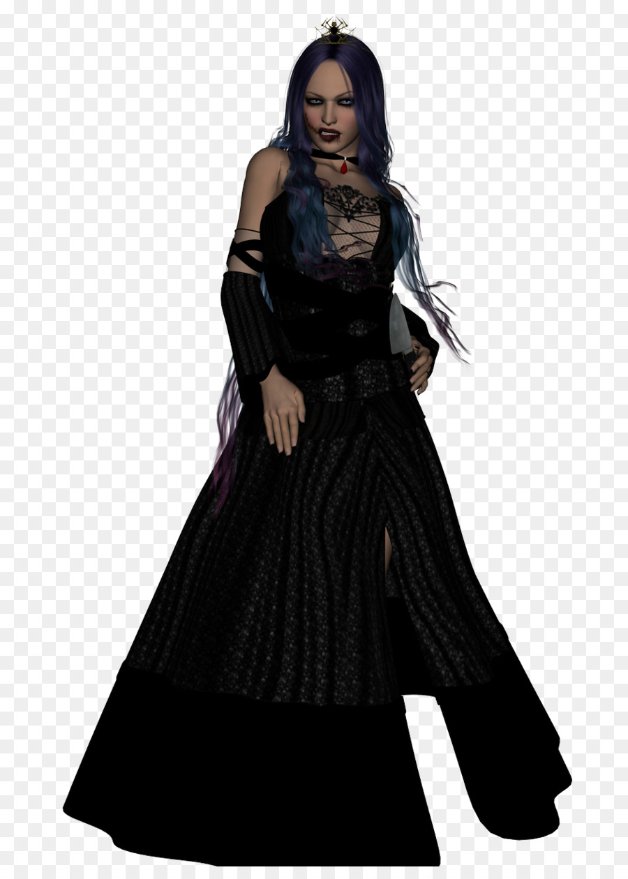 Người phụ nữ gothic mặc váy đen