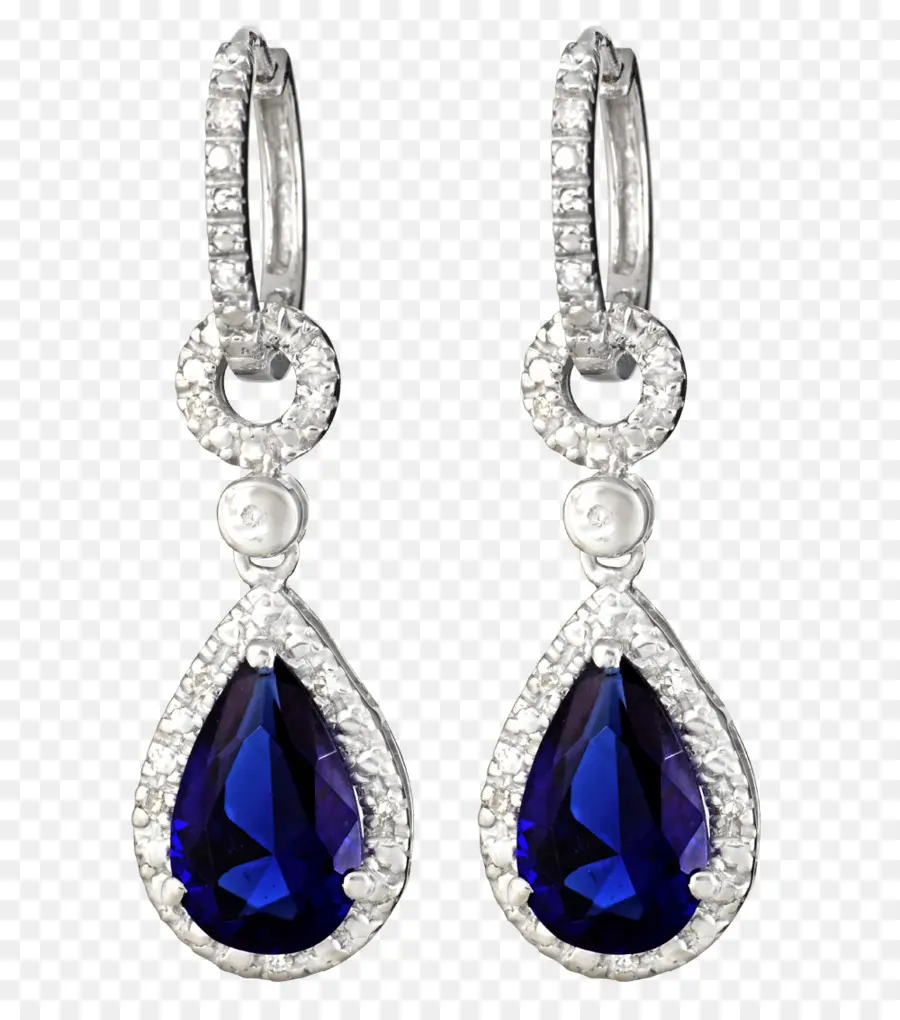 Elegante blaue Edelsteinohrringe