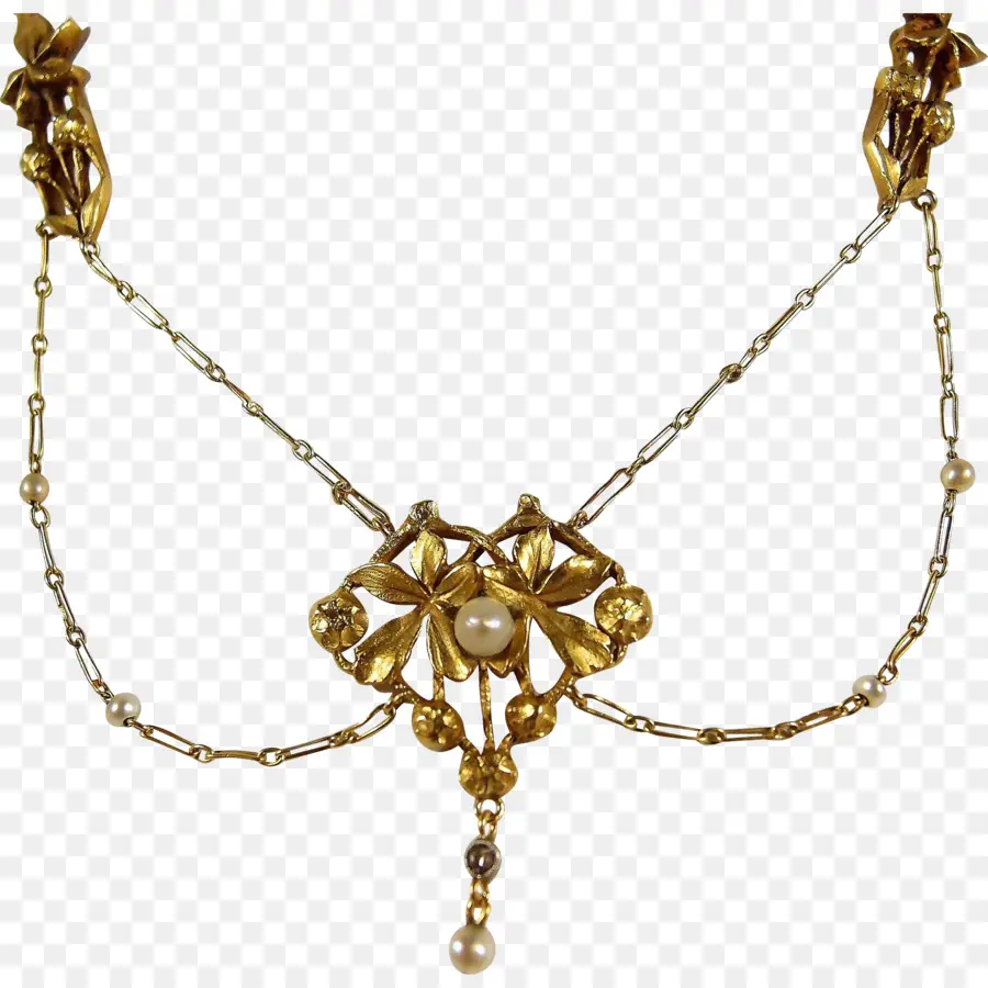 Elegante Goldkette mit Perlen