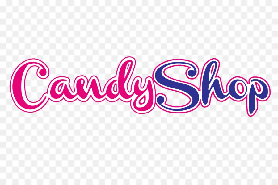 Candy Shop-Schild in Rosa und Blau