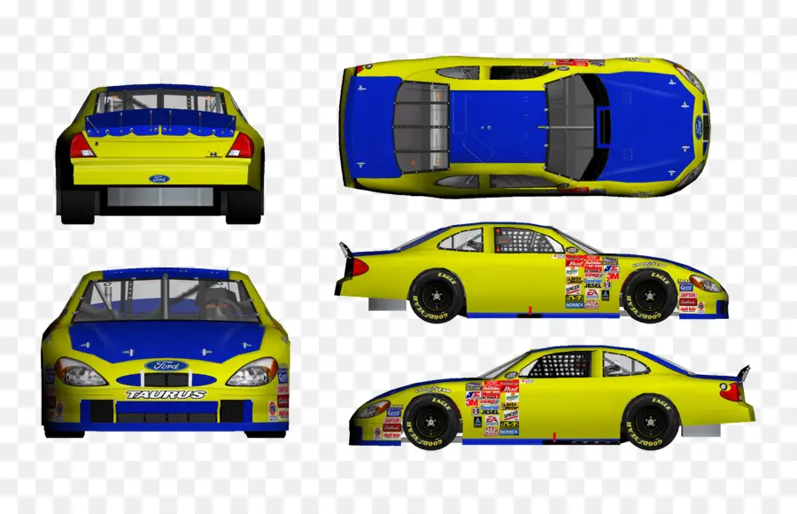 Yellow and Blue Race Car