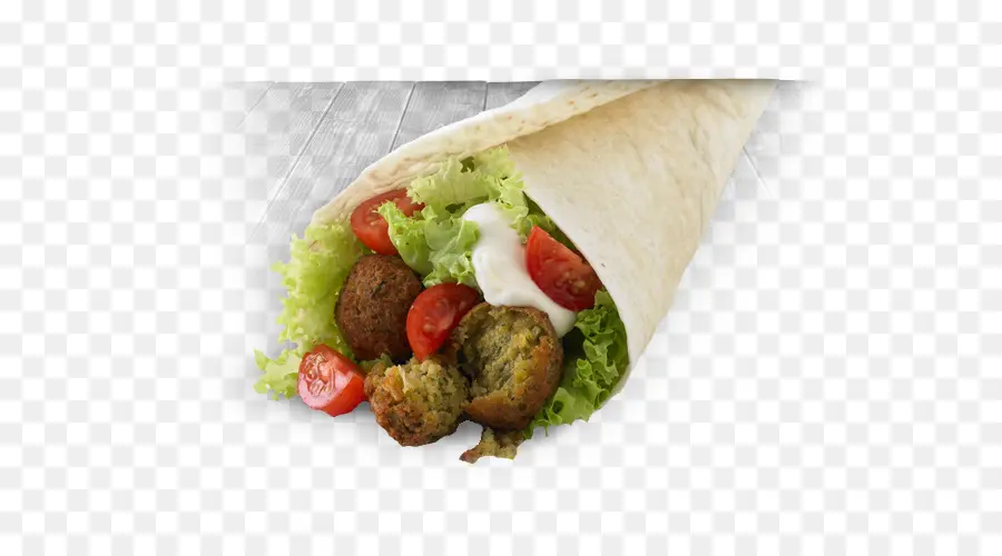 Gesunder Falafel-Wrap mit frischem Gemüse