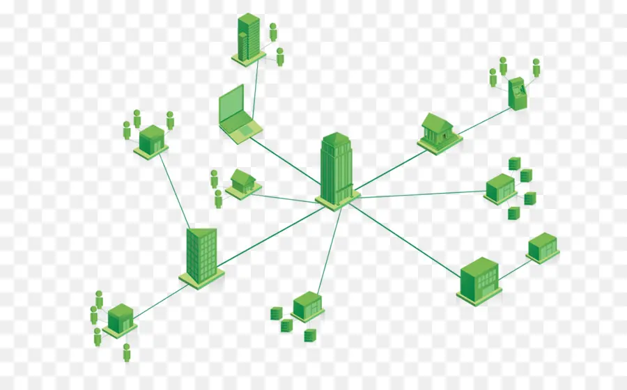 Diagramm des grünen Gebäudenetzwerks
