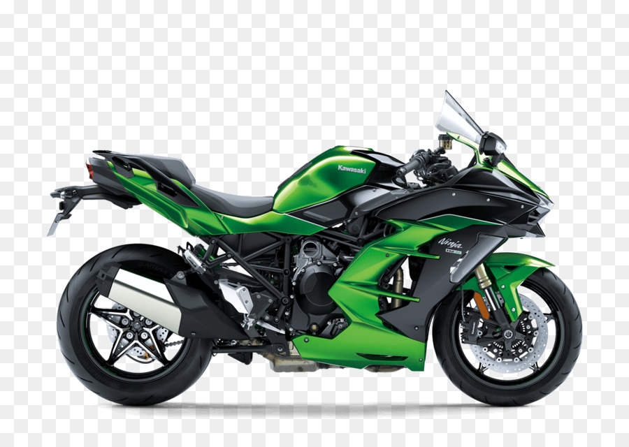 Moto sportiva verde