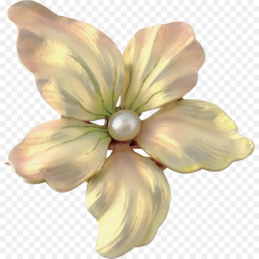 Elegante spilla a fiore con perla centrale