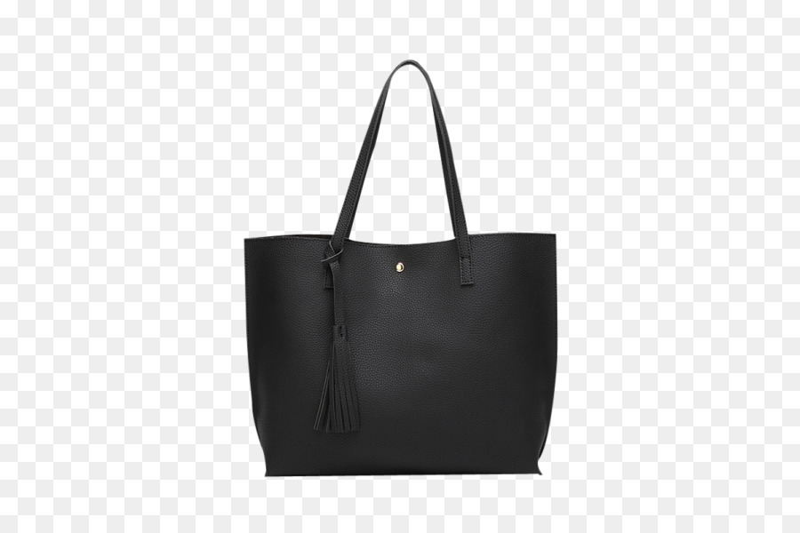 Elegante borsa nera con cinturini in pelle