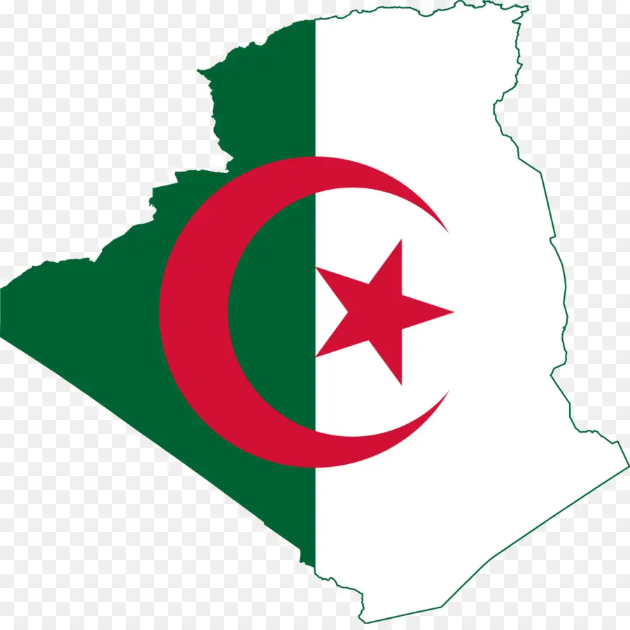 Algerien-Karte mit Flagge