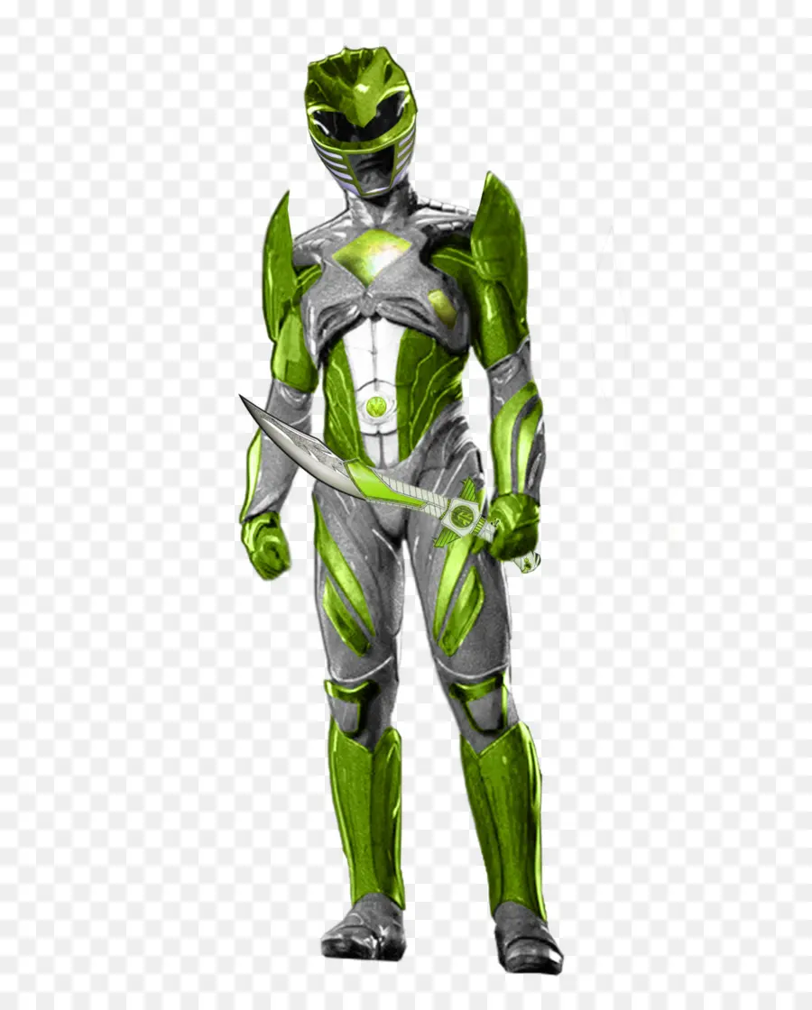 Moderno Power Ranger verde con armatura