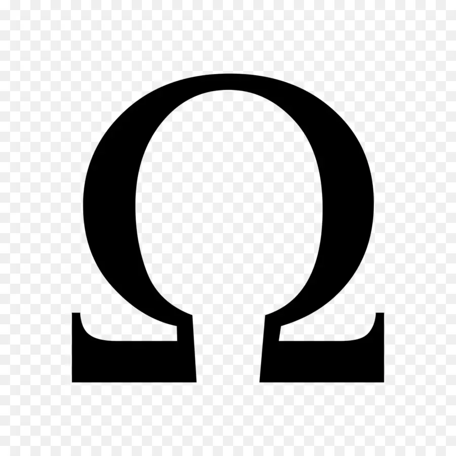 Schwarzes griechisches Omega-Symbol