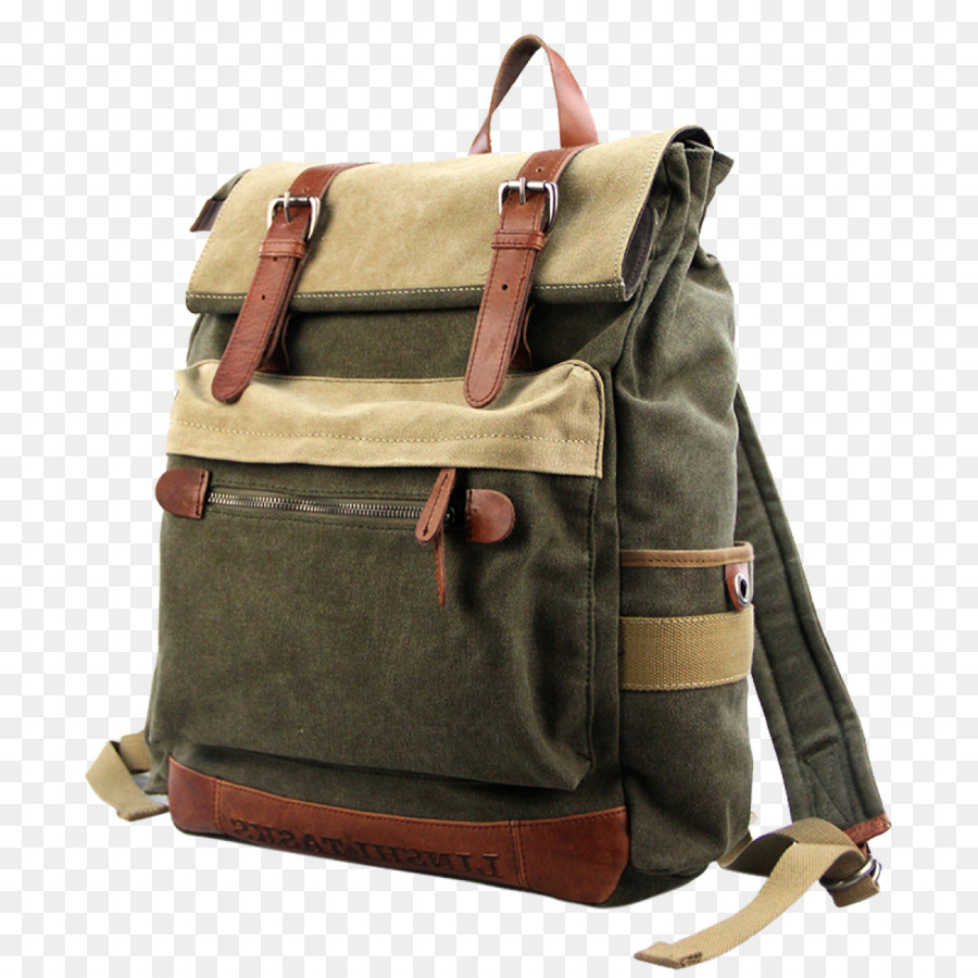 Grüner Rucksack mit Taschen