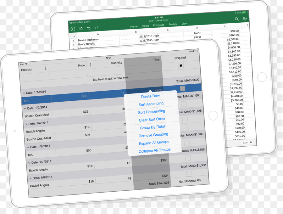 Xamarin Computer Software di visualizzazione Griglia di DevExpress