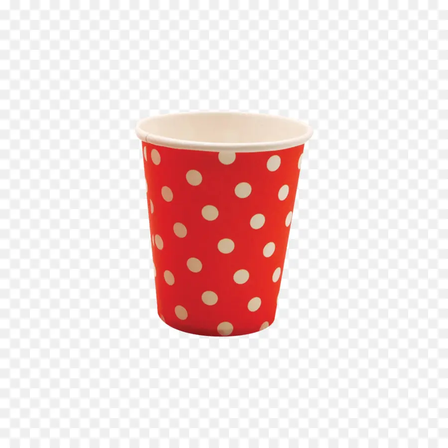 Tazza rossa a pois per la festa