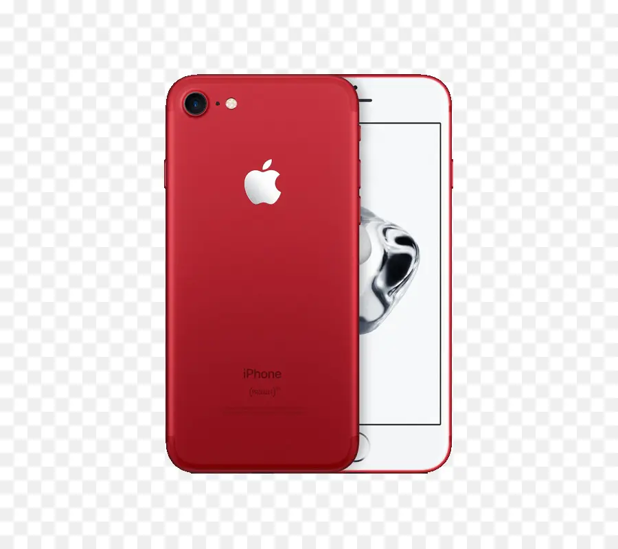 IPhone màu đỏ với màn hình trắng