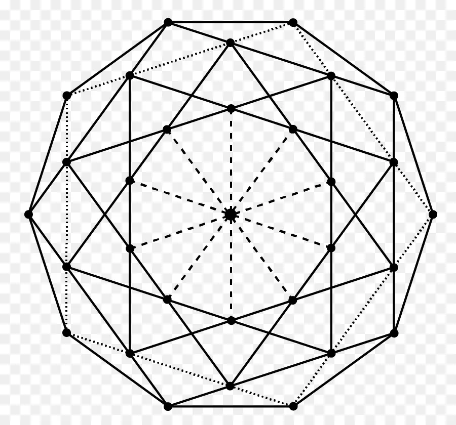 Komplexe geometrische Form mit Linien und Punkten