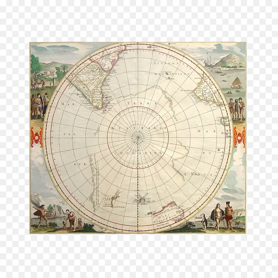 Mappa d'epoca dell'Antartide