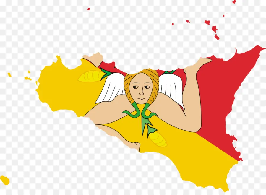 Karte von Sizilien mit regionalem Symbol