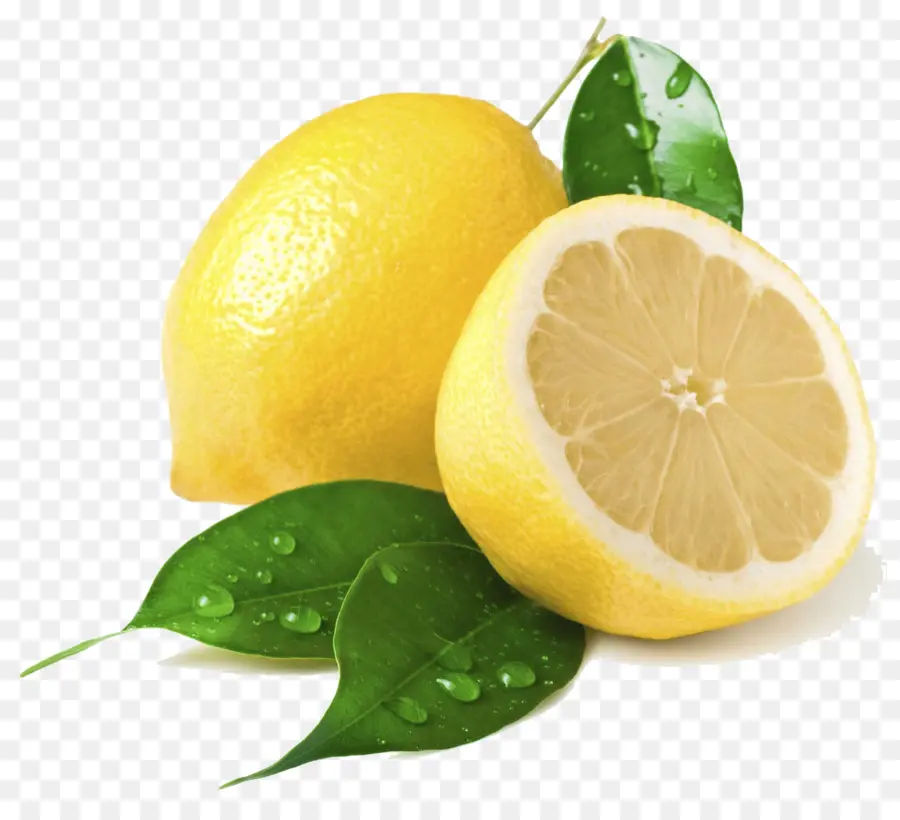 Limoni gialli freschi con foglie