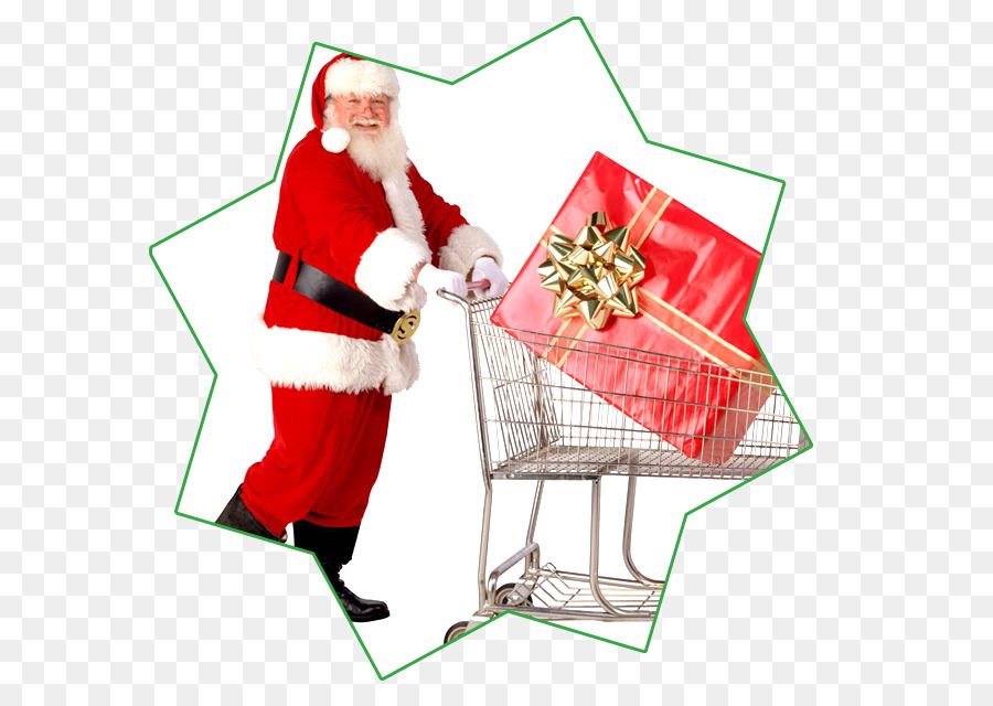 Babbo Natale con carrello e regali