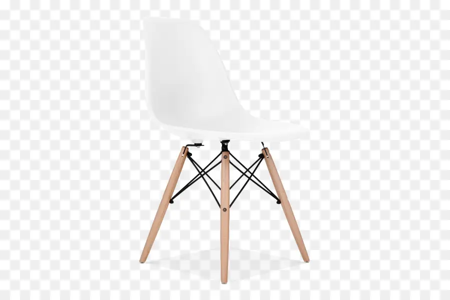 Modern White Chair with Wooden Legs