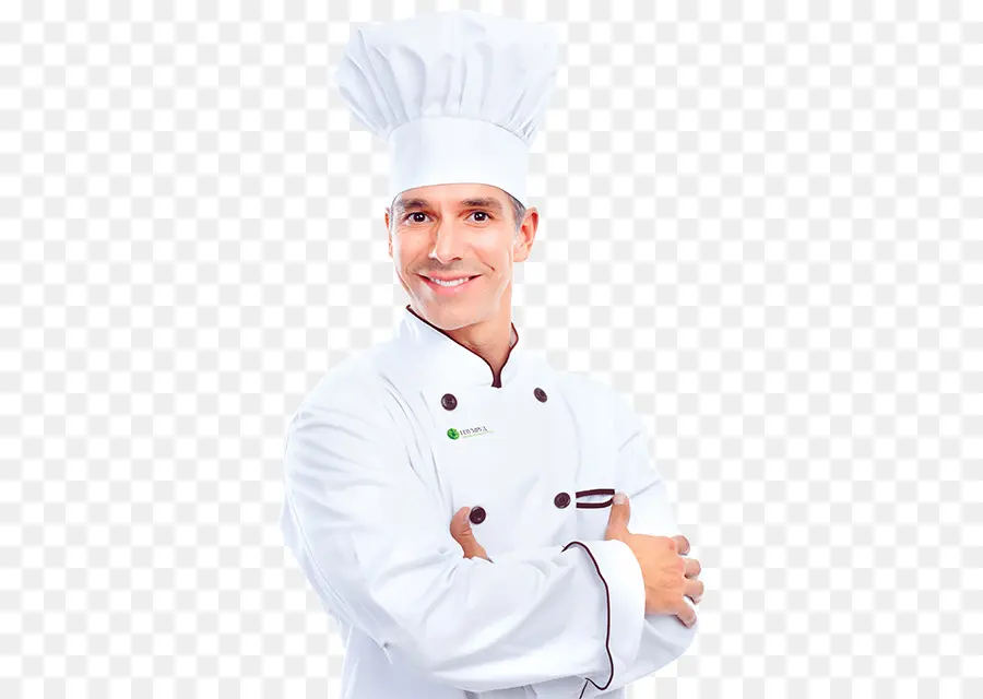 Chef sorridente in uniforme