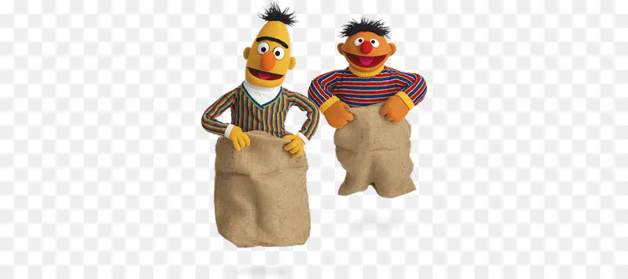 Bert ed Ernie nella corsa con i sacchi