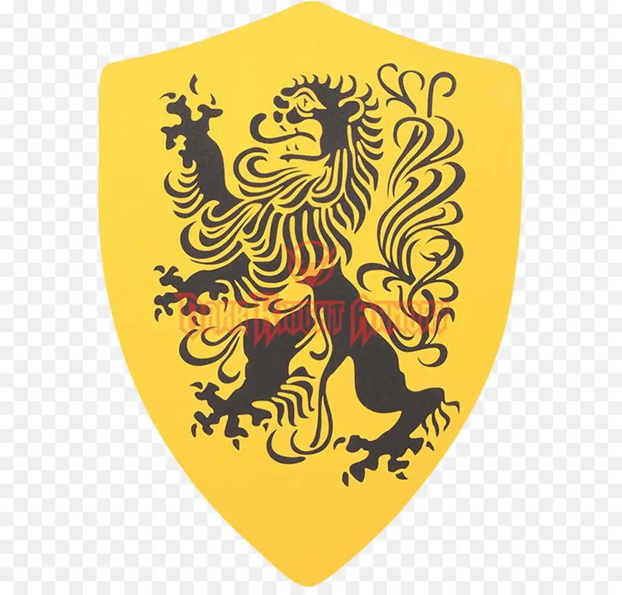 Emblema del leone sullo scudo giallo