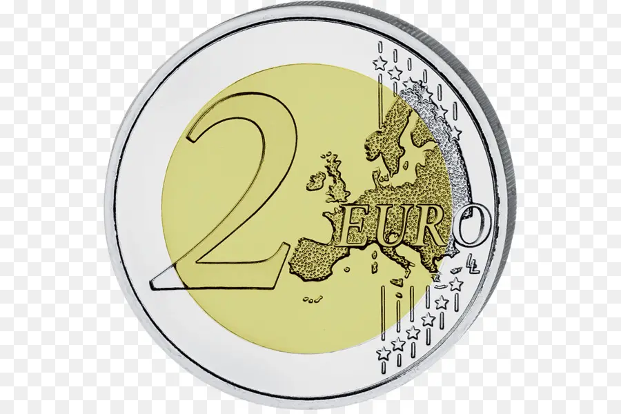 Moneta da 2 Euro con mappa europea