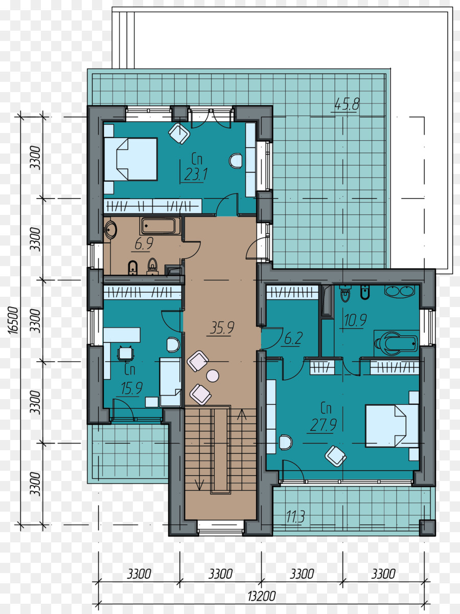 Grundriss Familie Cottage Lageplan Fassade