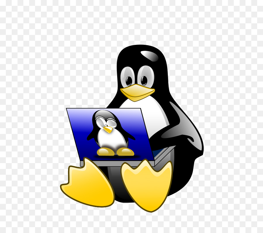 Tux il pinguino Linux con il laptop