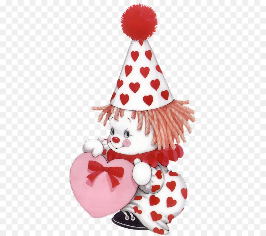 Valentine's Day Clown with Hearts