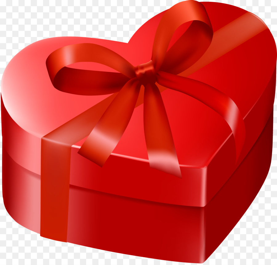 Confezione regalo rossa con cuori