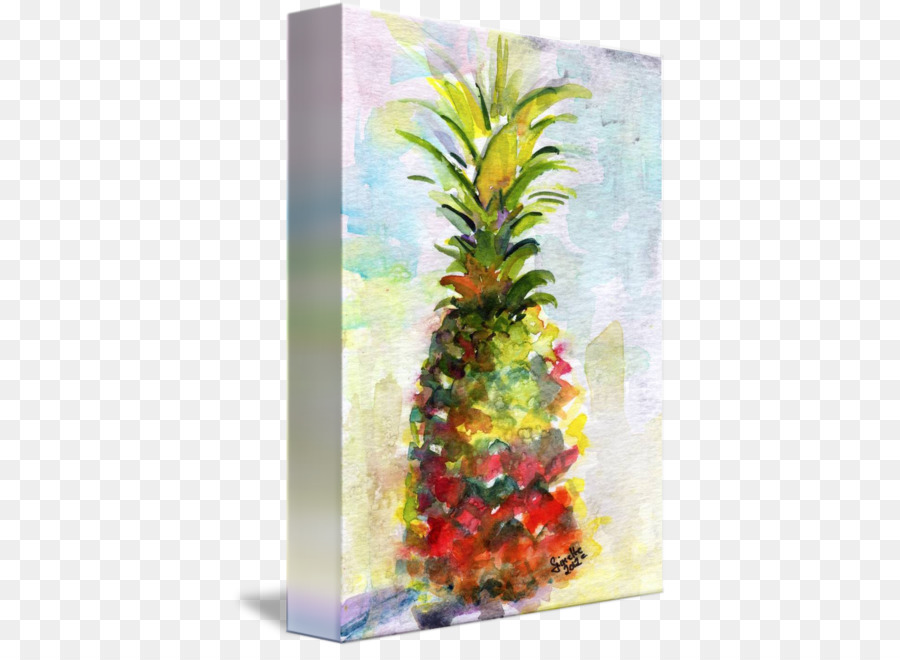 Ananas-Kuchen Aquarell Malerei stilleben