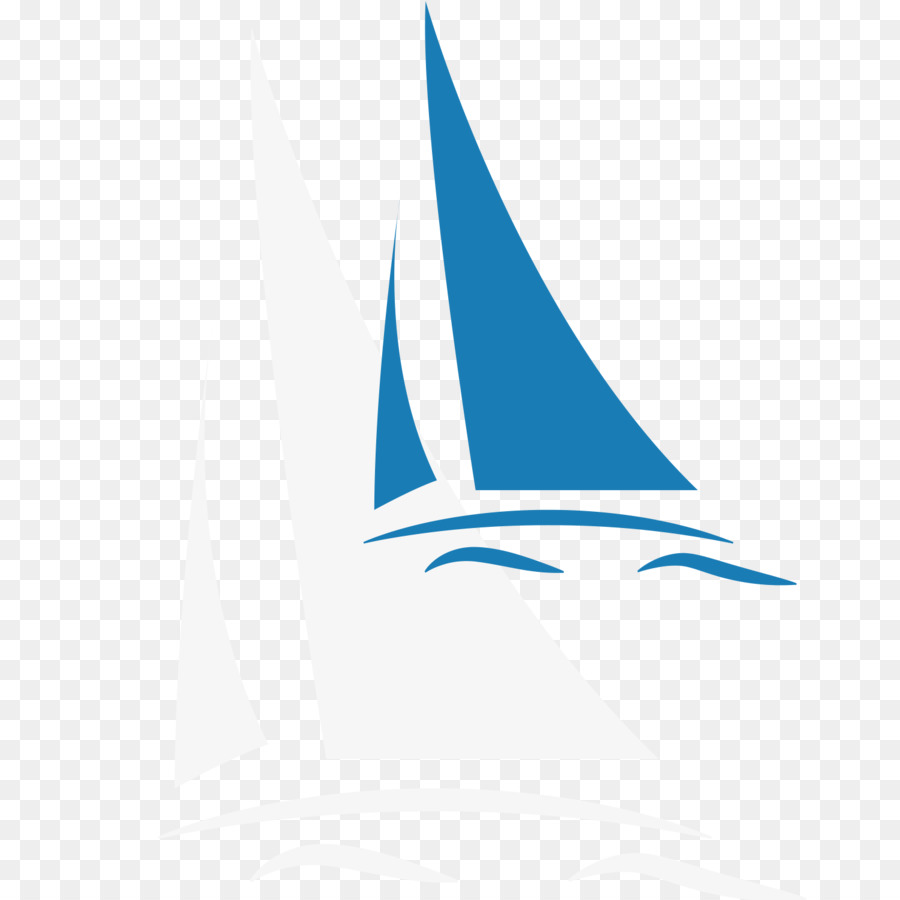 Blaues Segelboot-Symbol