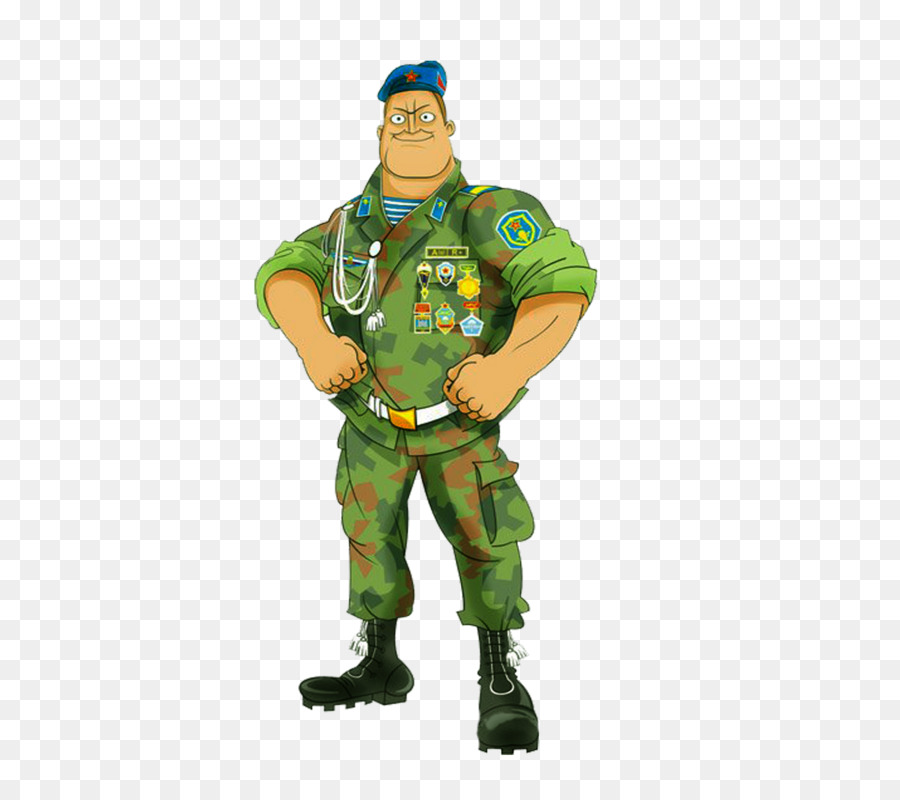 Cartoon-Soldat in Uniform