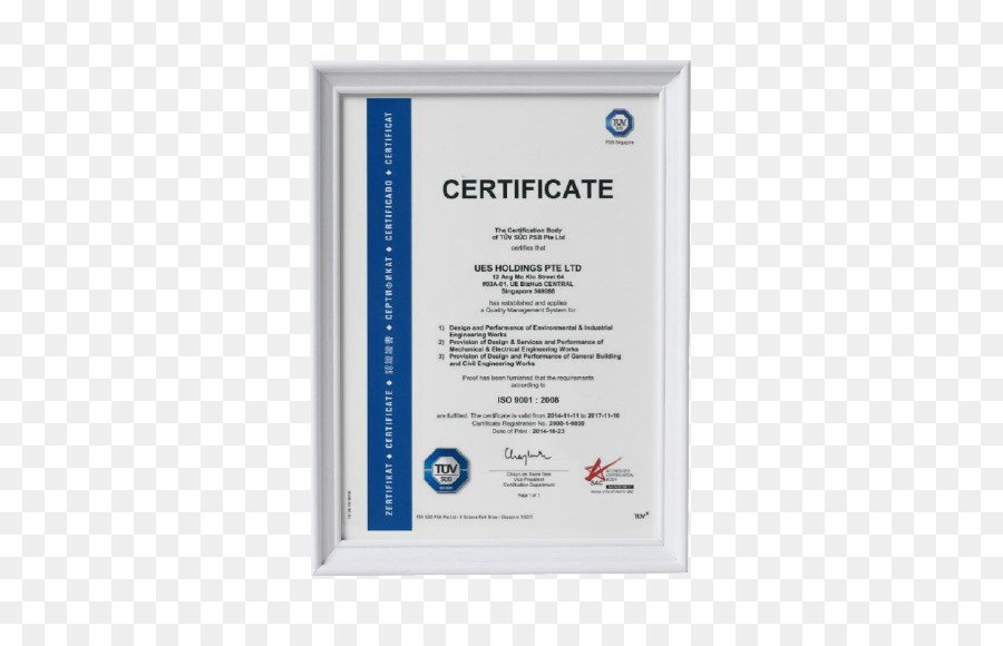 ISO 14000 Certificazione ISO 9000, ISO 14001 Zampa Leck Ingegneria Pte Ltd