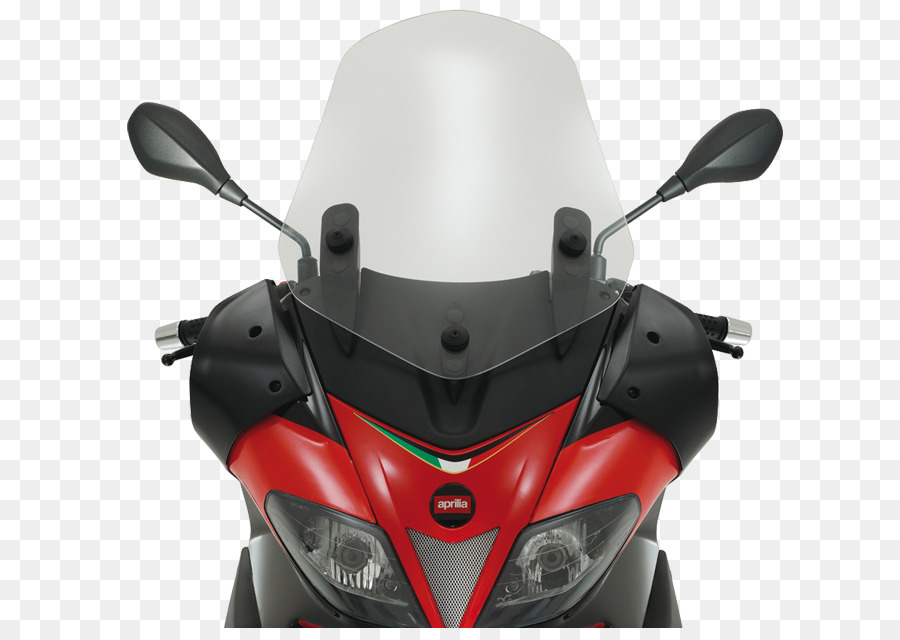 Rotes Motorrad mit Fahrer