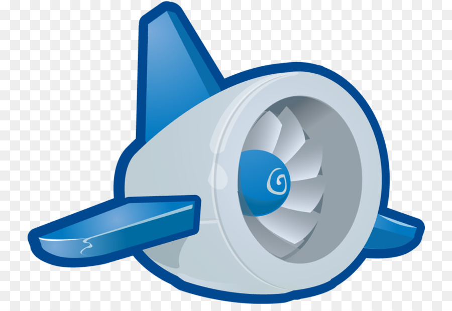 Blue Cartoon Airplane with Propeller